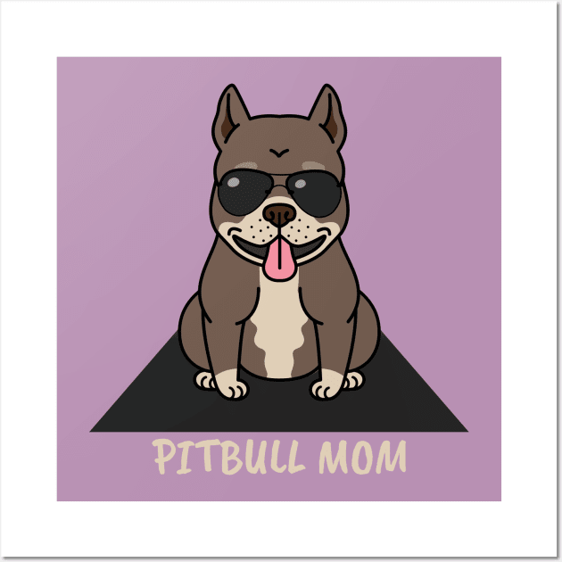 Cute Pitbull Mom Dog Wall Art by DUCO